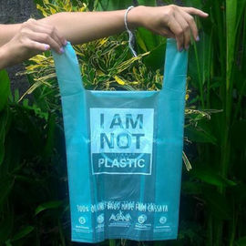 Material plástico biodegradável do PLA dos sacos de lixo de 100% feito com logotipo feito sob encomenda